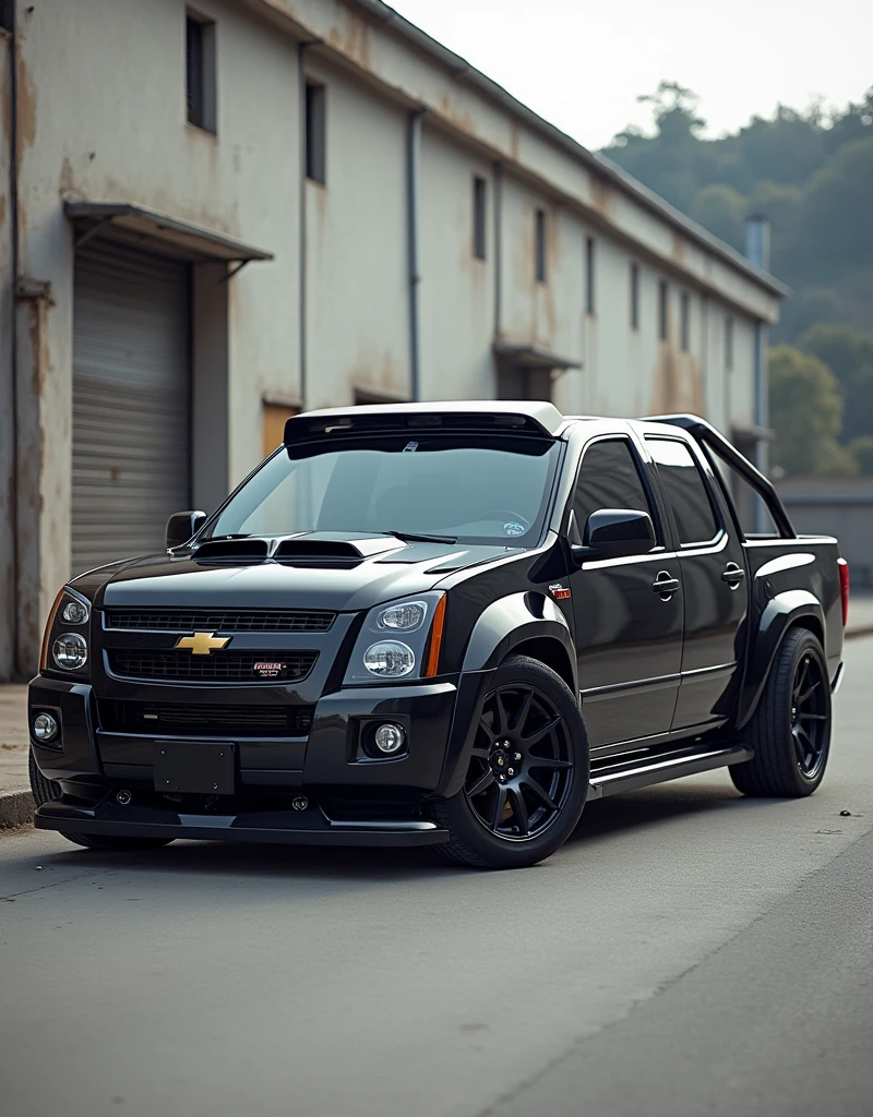 Chevrolet montana corsa pick up year 2007 tuning offset rims and racing body kit