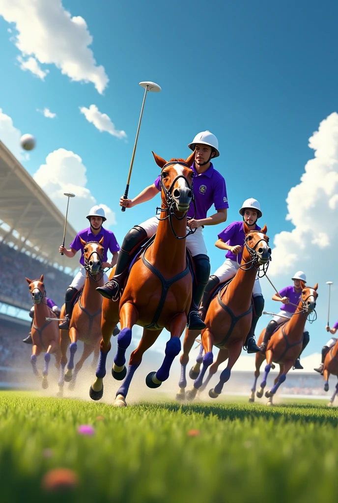 Olympic polo with purple and white