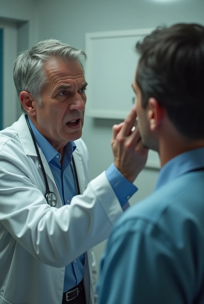 A short video where a patient screams at the doctor