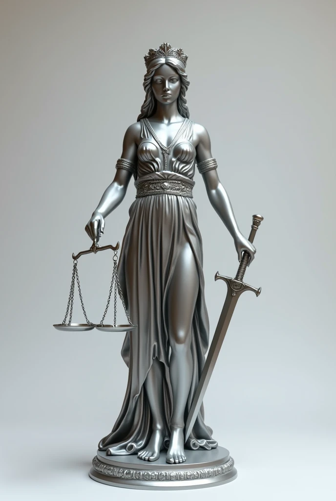 Silver Lady justice with out background