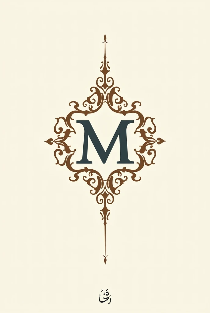 A family emblem resembling the reign of Mughal emperors throughout history and the love of Islamic Art, culture, and calligraphy. modern, minimalist, elegant and luxurious.
With the initial M 