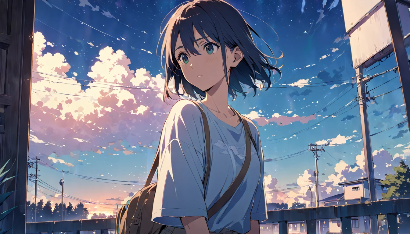 (masterpiece:1.5), (Lo-fi anime aesthetic), (Highest quality:1.5), Anime Style (([Makoto Shinkai])), Makoto Shinkai&#9, background Full HD Anime, Conceptual artwork, tumbler, magical realism, Cute Anime, Full HD Anime, (Anime movie background), The scene has a great range of detail, beautiful