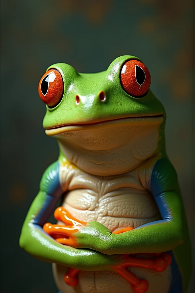 ((best quality)), ((masterpiece)), (detailed), perfect face  confused frog with arms up asking why