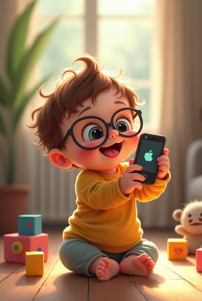 A 2--old ring glasses taking a selfie