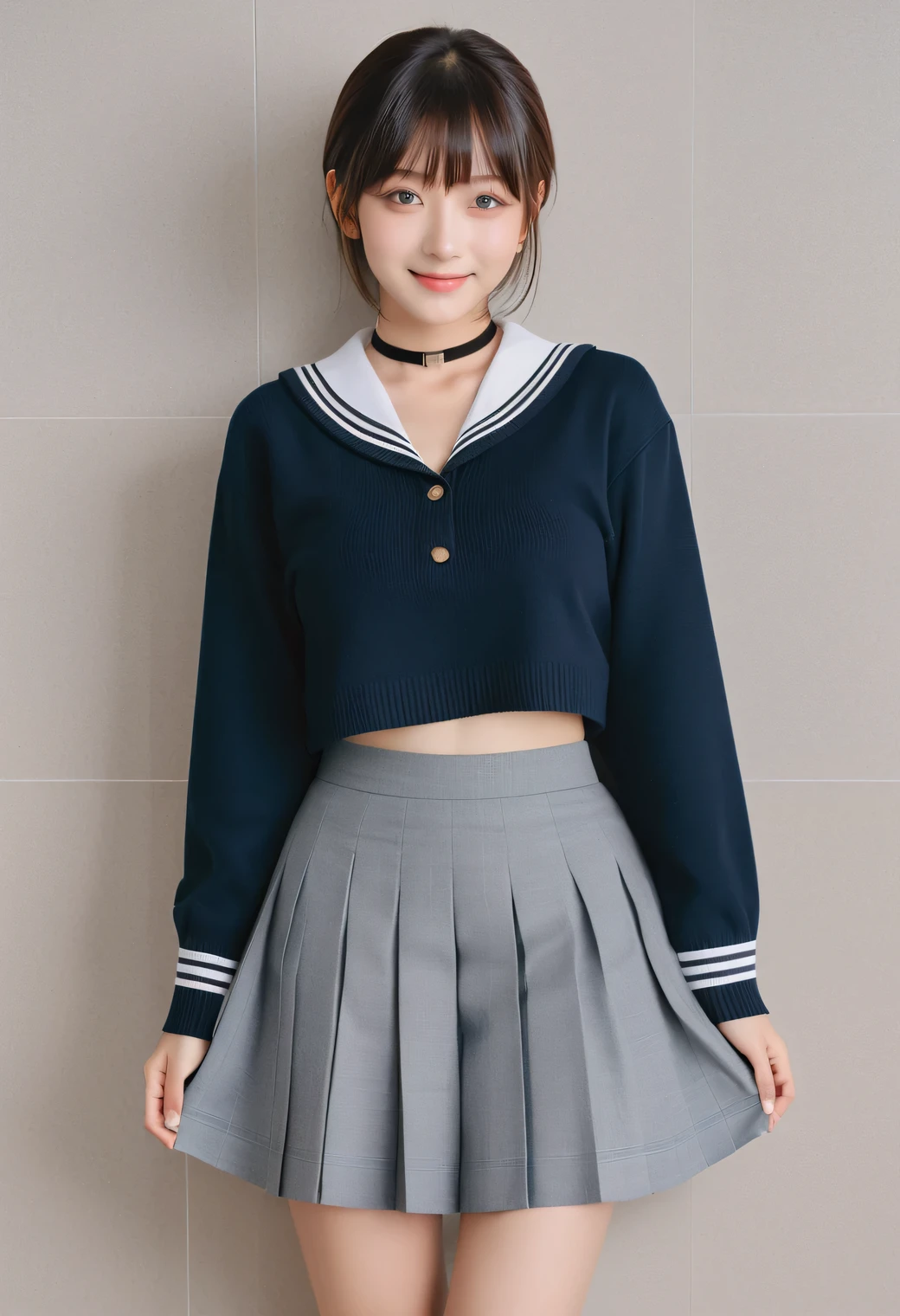 Highest quality、masterpiece、Group photo、Slightly sagging breasts、Soft looking breasts, ((Layered Haircut)),(8k,Highest quality),Full Body Shot,Shot from medium distances,School classルーム,student,class,class,Open-collar shirt、Wear a JK skirt,Full body photo、 Adorable, smile, length, Brown Hair, 32K, masterpiece, Best image quality,Ultra-high resolution,Perfect hands,Black choker、blue eyes、bangs、Very lush and long eyelashes、uniform、 School、Summer clothes、((Big Breasts))