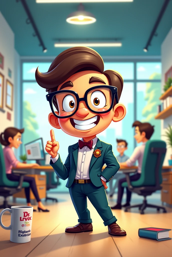 Create a small cartoon character(miniatures) who is CEO of a company