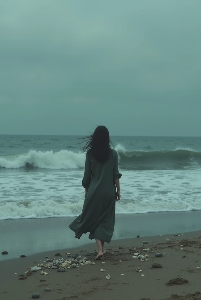 The woman was on the seashore, begging for a farewell that he considered a precious gift. I had fought so hard, But now she felt exhausted from dreaming.. The sand embraced his feet, while his eyes filled with salt water. His heart, worn out and tired, I longed for that farewell. It did not end with his own torment because, despite the sadness, A spark of hope still lingered, although it was slowly fading like a shooting star. The shells crunched on the shore, imploring him not to exhaust that last drop of hope. They were as white as the dreams he once had, but his hands were shaking with fatigue, knowing that she had never been loved.