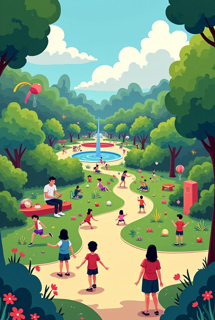 Rizal park back ground but cartoony