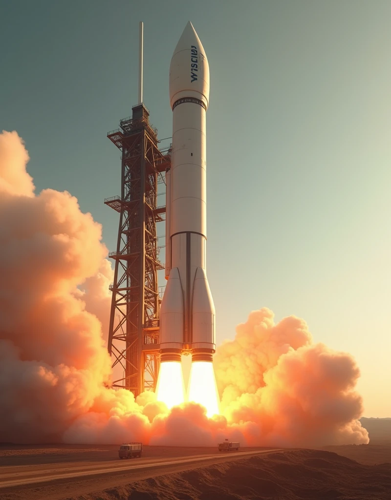 SpaceX Rocket Mission, Launchpad launch from Texas, Mars Colonization mission, (ultra-detailed, absolute resolution, ultra-realistic, best quality:1.3), 2.5D, delicate and dynamic, artistic photography, hyper-realistic, graphic CG digital art