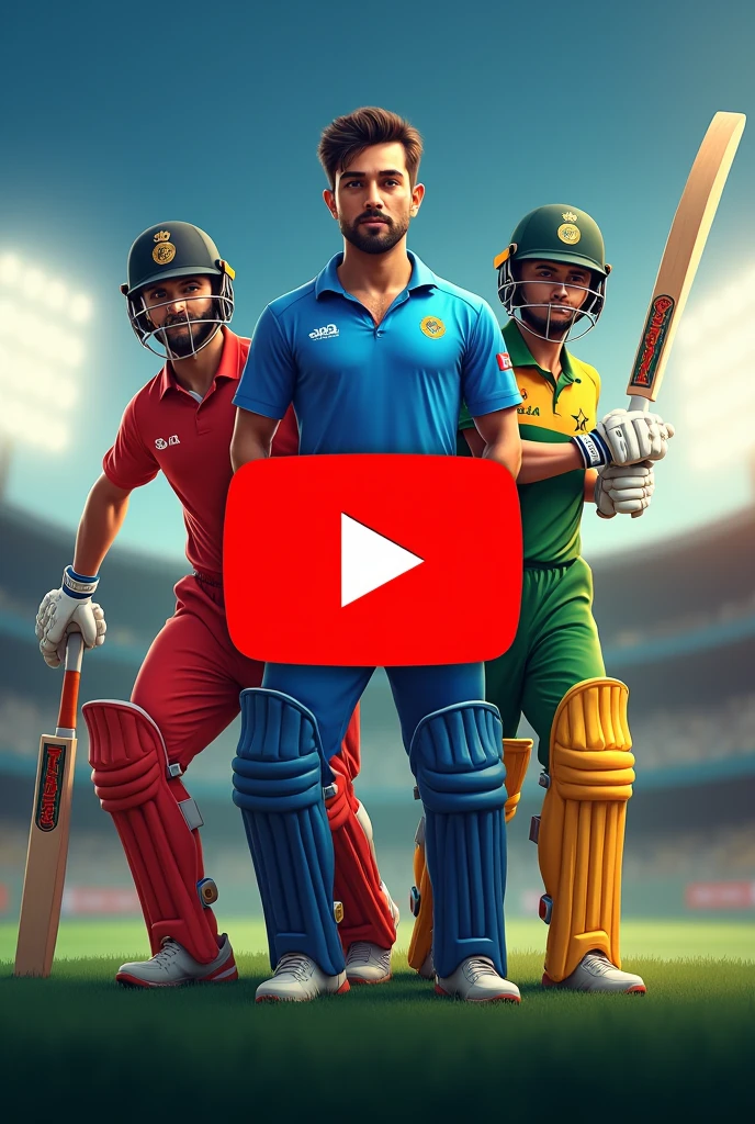 Make youtube banner. Youtube icon , india ,srilanka ,australia pakistan afghanistan cricket team