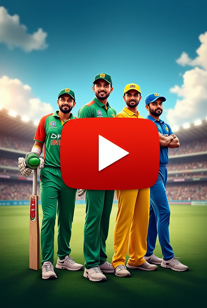 Make youtube banner. Youtube icon , india ,srilanka ,australia pakistan afghanistan cricket team