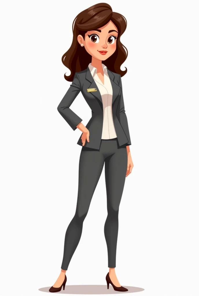 A cartoon woman who is the CEO of a company (white background and default position)