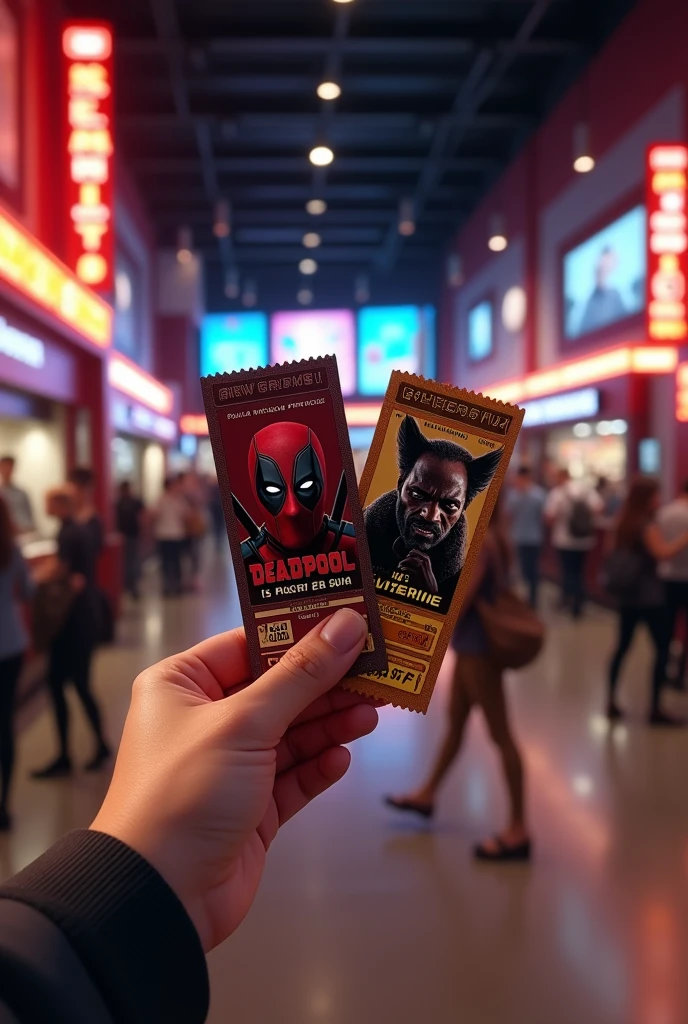 Hola, I would like something realistic Two tickets to the multiplex to see Deadpool and Wolverine at 1pm As realistic as possible 