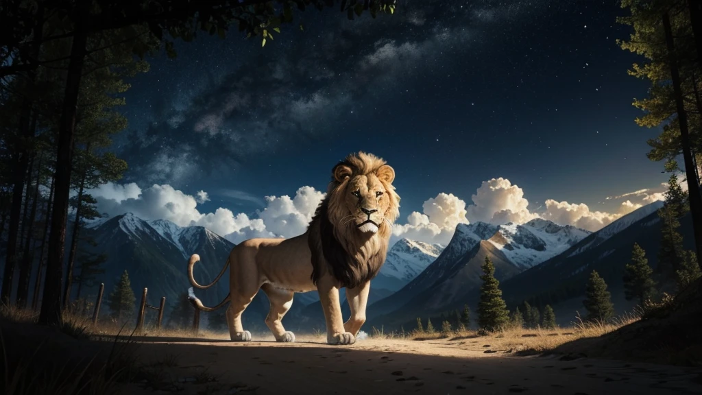 Lion Branco, Lion, Realistic Lion, Path, God's Heaven, The power of god, God's Realm, clouds, Fogo heavenly, powers, Blue Fire, Fire Arrows, Rivers of water, Waterfalls, forst, Cedars, Greater Power, natureza photorrealistic, Beauthfull, Blue Thunder, fire azul, Realistic fire azul, realistic thunder, electrical screws, realistic detailed 8k, 16K Realistic Detail, hard, Detailed Realistic Color, Detailed realistic thunder, fire azul Realistic 8K, Cores photorrealistic 8K, 8K detailed colors, Nitidez photorrealistic 8K, ULTRAHD Photorealism, Divine fire azul, Divine Electric Blue Thunder, Sombras photorrealistics 8K, Textura photorrealistic, naturals, heavens, heavenly, sky night, céu de Beauthfull, the night, majestic, majestic Sky, naturalsmente posh, thunders, Sky thunders, Divine thunder, Linda, golden, starlight, Heavenly Bolts, villany azul, Blue Screws, Rendering, photorrealistic, ultra high definition, 4K, detailed textures, thunder, detailed shadows, detailed colors, naturals Linda, Great Divine, detailed contrast, realistic contrast, high resolution, detailed colors, realistic detailed 16K, 8K high definition, detailed contrast, realistic contrast, high resolution, detailed colors, fire, villany, realistic detailed, posh,