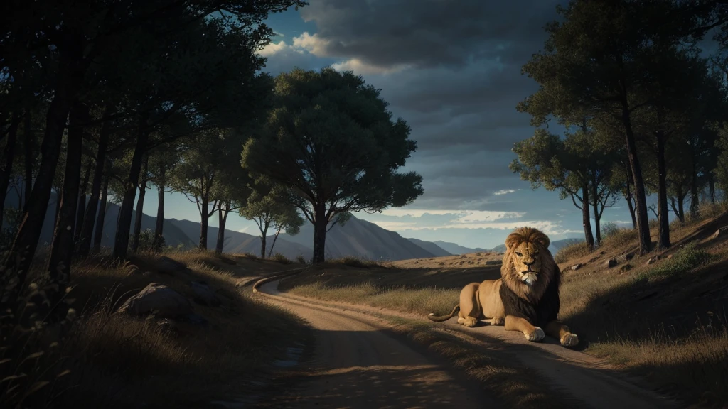 Lion Branco, Lion, Realistic Lion, Path, God&#39;s Heaven, The power of god, God's Realm, clouds, Fogo heavenly, powers, Blue Fire, Fire Arrows, Rivers of water, Waterfalls, forst, Cedars, Greater Power, natureza photorrealistic, Beauthfull, Blue Thunder, fire azul, Realistic fire azul, realistic thunder, electrical screws, realistic detailed 8k, 16K Realistic Detail, hard, Detailed Realistic Color, Detailed realistic thunder, fire azul Realistic 8K, Cores photorrealistic 8K, 8K detailed colors, Nitidez photorrealistic 8K, ULTRAHD Photorealism, Divine fire azul, Divine Electric Blue Thunder, Sombras photorrealistics 8K, Textura photorrealistic, naturals, heavens, heavenly, sky night, céu de Beauthfull, the night, majestic, majestic Sky, naturalsmente posh, thunders, Sky thunders, Divine thunder, Linda, golden, starlight, Heavenly Bolts, villany azul, Blue Screws, Rendering, photorrealistic, ultra high definition, 4K, detailed textures, thunder, detailed shadows, detailed colors, naturals Linda, Great Divine, detailed contrast, realistic contrast, high resolution, detailed colors, realistic detailed 16K, 8K high definition, detailed contrast, realistic contrast, high resolution, detailed colors, fire, villany, realistic detailed, posh, 