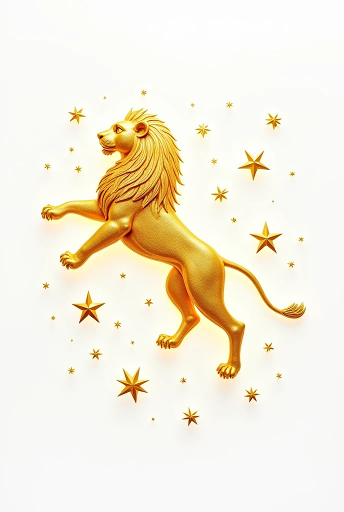 Constellation of stars of the sign Leo only of stars in gold color and the background is white