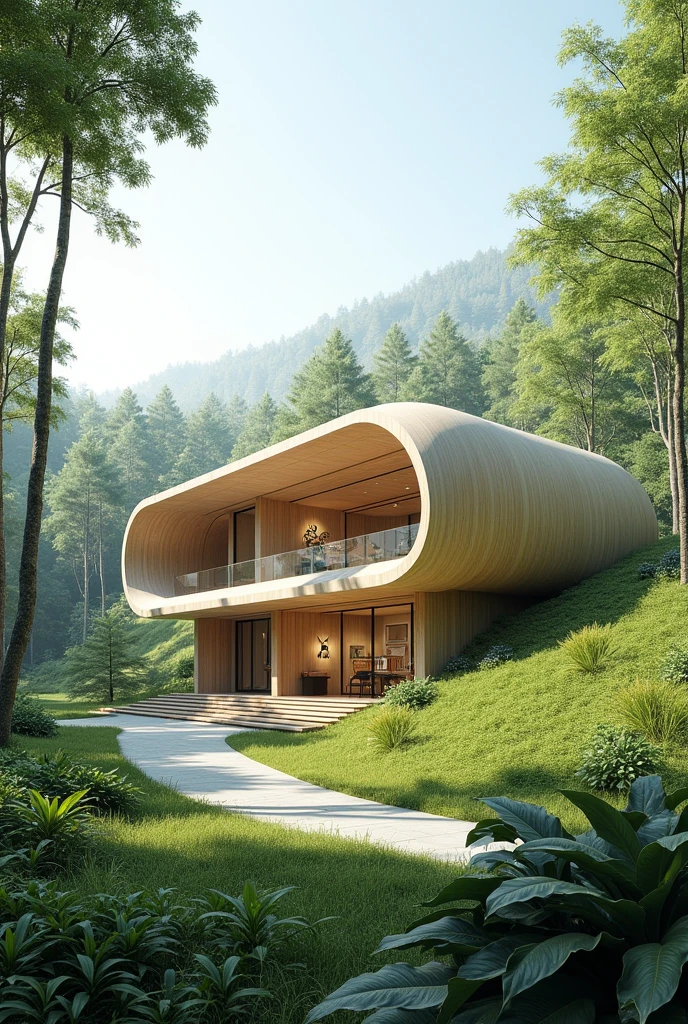 Exhibition pavilion with sustainable architecture 