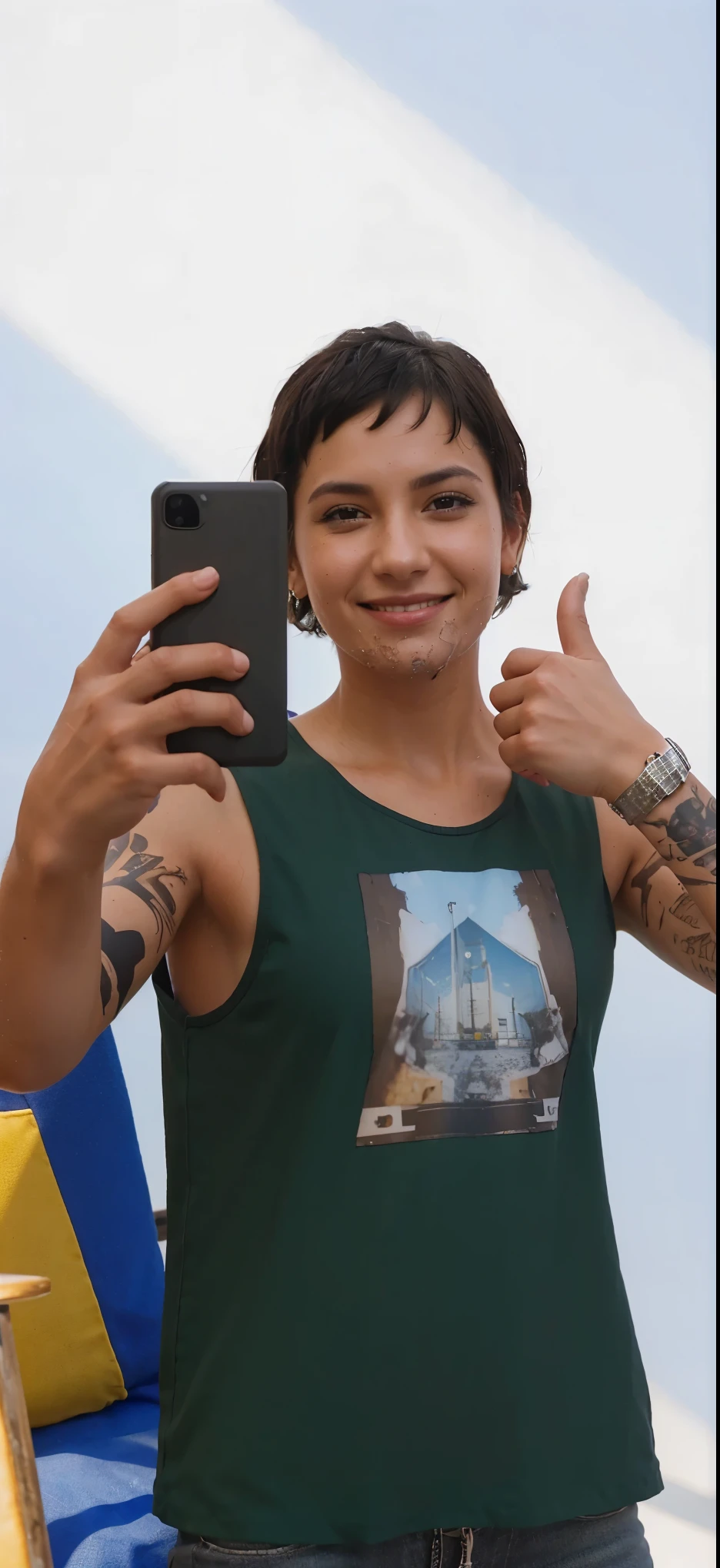 Smile, High Resolution, Anatomically Correct, HD, Super Detailed, Textured Skin, Short Hair, Black Hair, Messy Hair, 28 year old malr