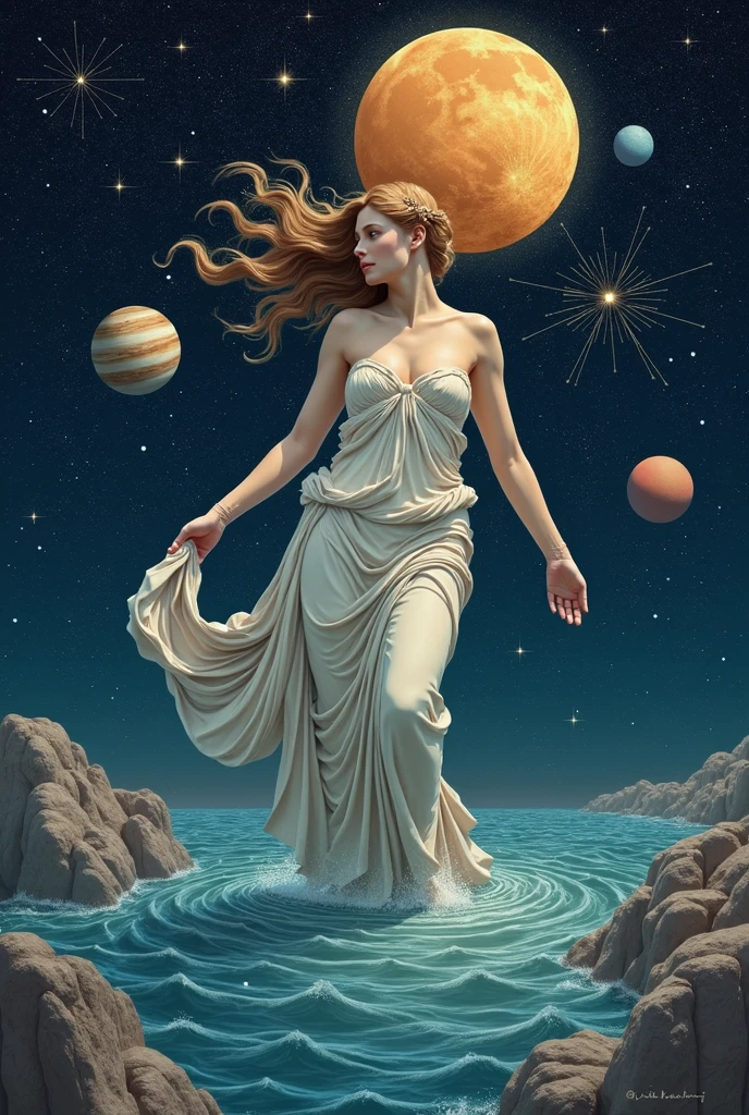 Birth of Venus 🪞#venus #aphrodite #water #art #artaesthetic #women #stars #femalepower #romance #godess #wallpaper #mythology #constellations #planets