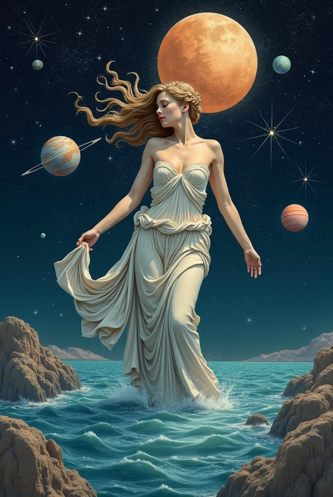 Birth of Venus 🪞#venus #aphrodite #water #art #artaesthetic #women #stars #femalepower #romance #godess #wallpaper #mythology #constellations #planets