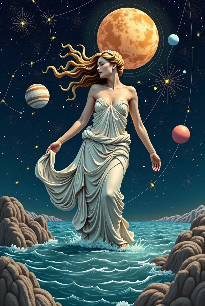 Birth of Venus 🪞#venus #aphrodite #water #art #artaesthetic #women #stars #femalepower #romance #godess #wallpaper #mythology #constellations #planets