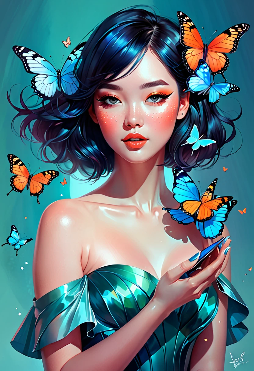 there is a woman with a butterfly in her hand, inspired by Lois van Baarle, loish art style, by Lois van Baarle, lois van baarle and rossdraws, alice x. zhang, inspired by loish, loish van baarle, glossy digital painting, stunning digital illustration, beautiful digital illustration, by loish
#ии #нейросеть #арт #промт #anime #аниме #art #картинки #хорошо #лучшие