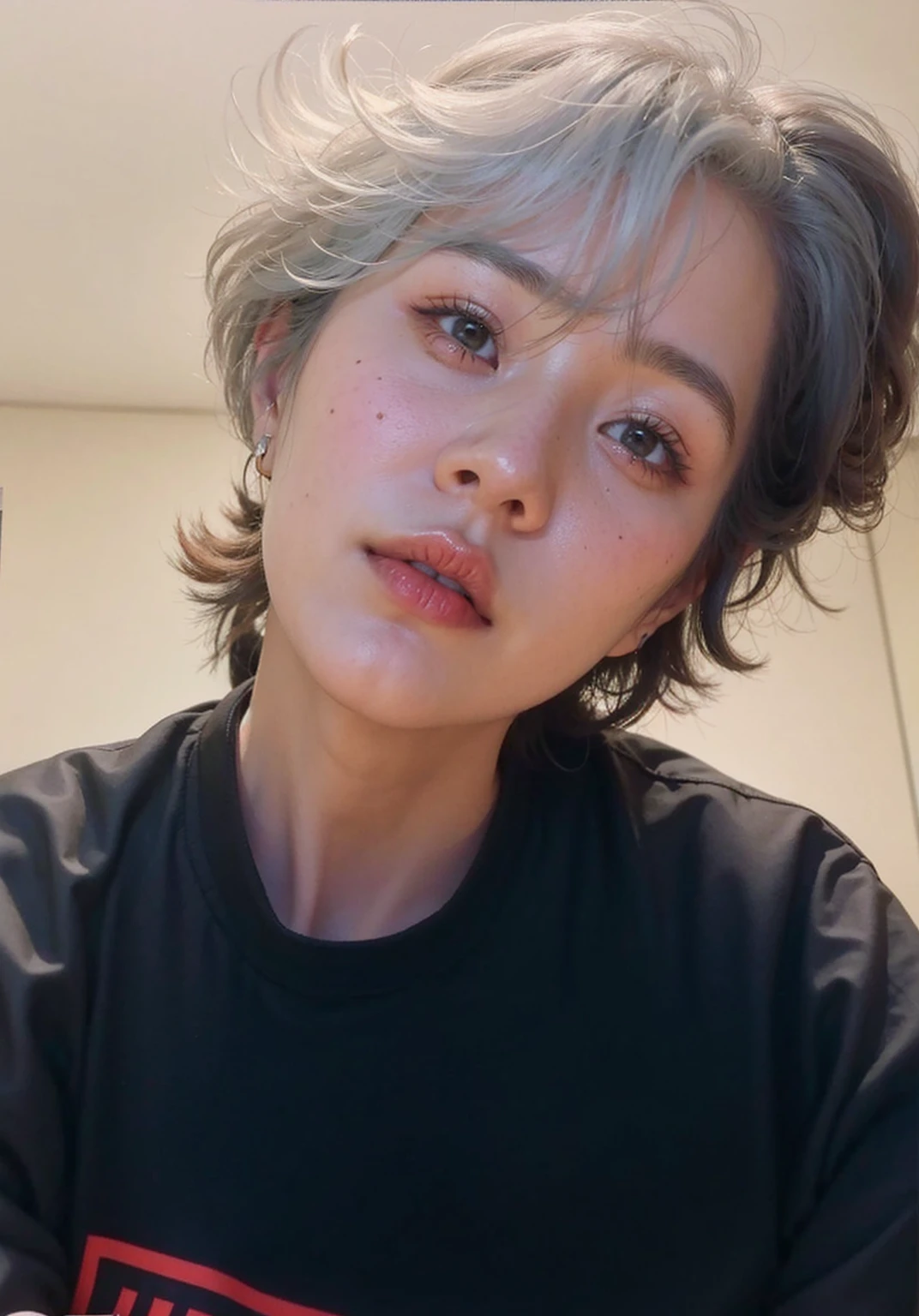 um close up de uma pessoa usando jaqueta e gravata, Jimin\the full lips, Jimin\the right eyelid is swollen, Jimin, Parque Jimin, rosto preciso do Jimin, Jimin\o nariz grego, Jung Jaehyun, jia, taejune kim, Yoongi de cabelo preto, hyung tae, Marcos Lee, Handsome androgynous prince