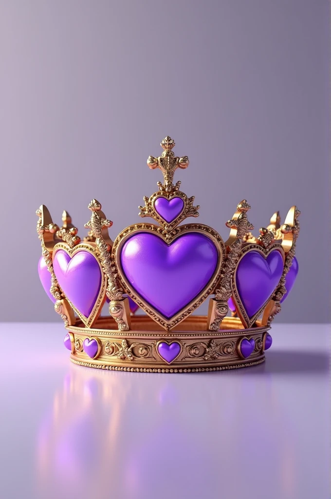 A beauty queen crown with purple hearts
