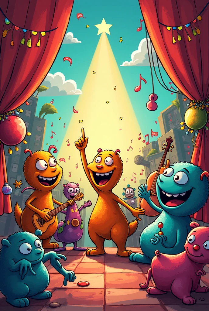 Create an image, with musical theme, in Spanish that says.
"Hi guys, Tomorrow there will be live at 6 pm, I wait for you".