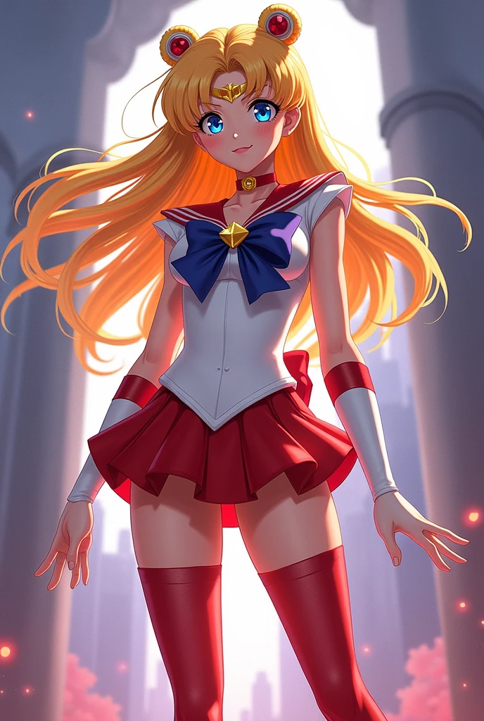 Sailor Venus in stockings and miniskirt 
