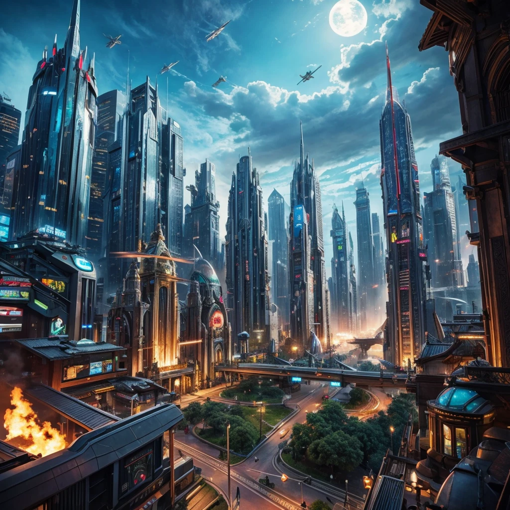 Sci Fi City, Elve City, Battle through the heaven city Theme