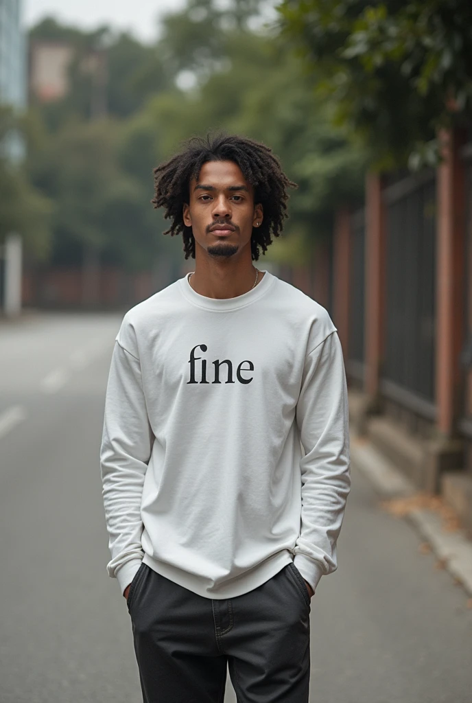 Different men, wearing the same shirt with the word (Fine), small print, role model, photographic essay, lo fashion, high resolution, Great quality,