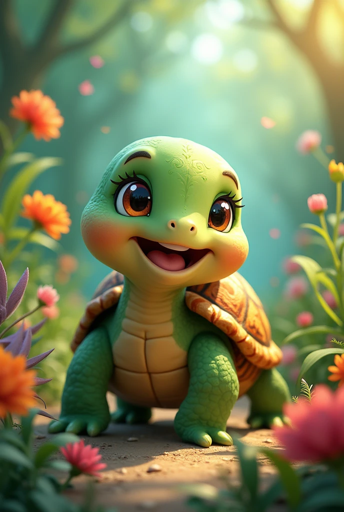 a very happy turtle