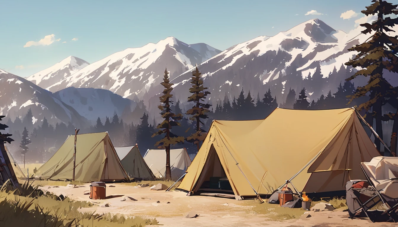 background,camp site,In the mountains,noon