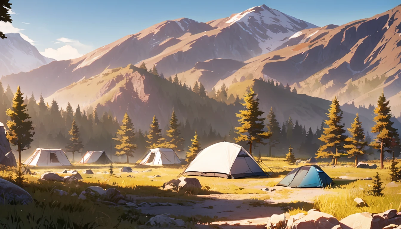 background,camp site,In the mountains,noon