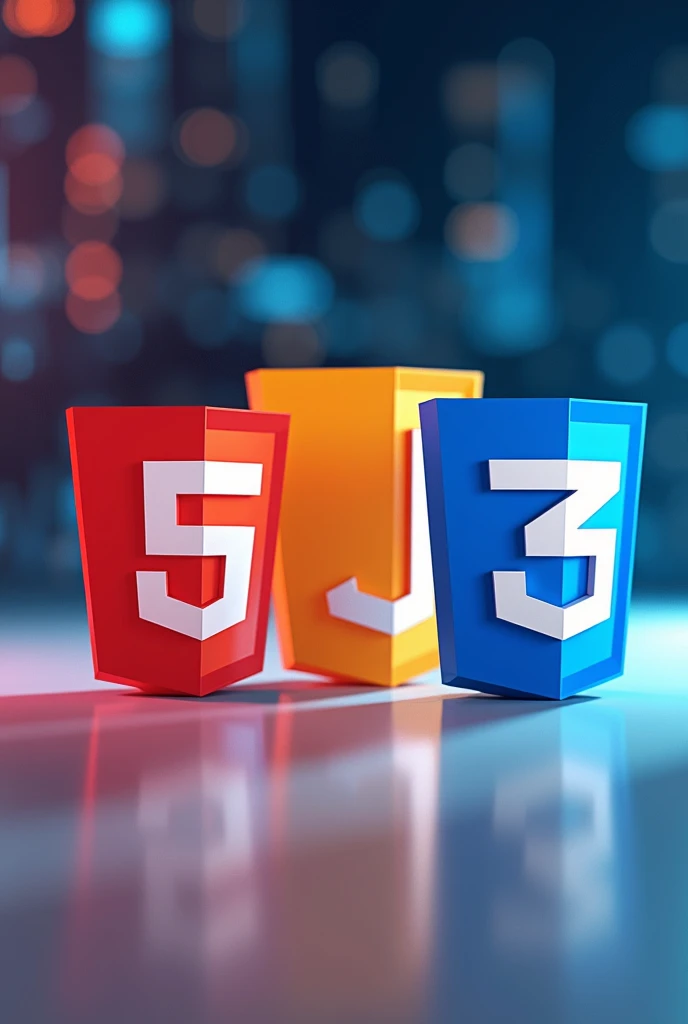 Image showing the logos of the languages, html, JavaScript, CSS 