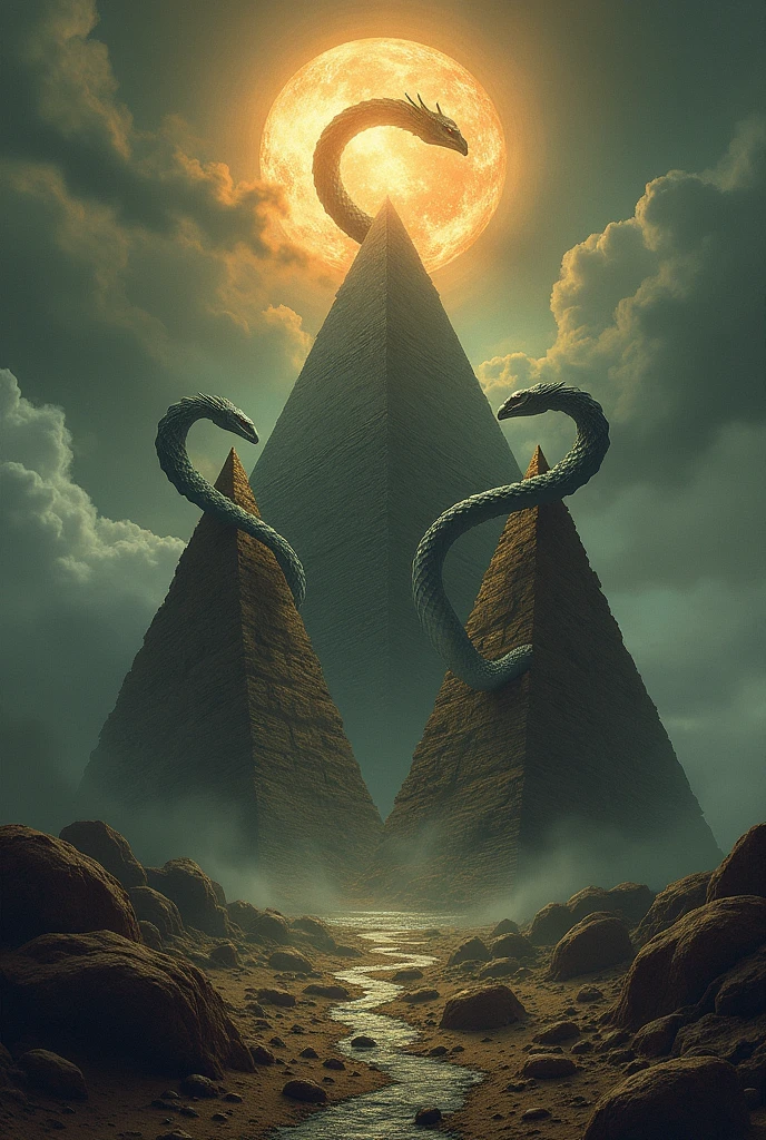 a drawing of a pyramid with a snake and a pyramid with a snake, concept art by Keos Masons, tumblr, symbolism, illuminati, ((((occult art)))), ( all seeing eye ), occult art, meditations on moloch, illuminati symbol, occult inspired, all seeing eye, satanic symbolism, occult symbolism, masonic art, all - seeing eye, moloch