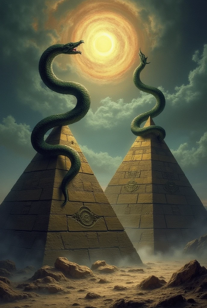 a drawing of a pyramid with a snake and a pyramid with a snake, concept art by Keos Masons, tumblr, symbolism, illuminati, ((((occult art)))), ( all seeing eye ), occult art, meditations on moloch, illuminati symbol, occult inspired, all seeing eye, satanic symbolism, occult symbolism, masonic art, all - seeing eye, moloch