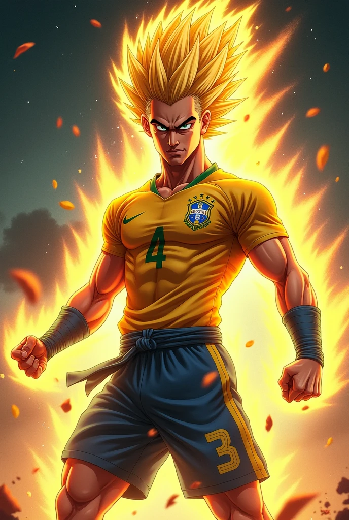 Neymar Jr Super Saiyan with Brazil jersey