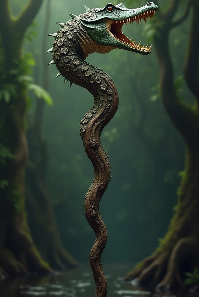 Crocodile shaped staff