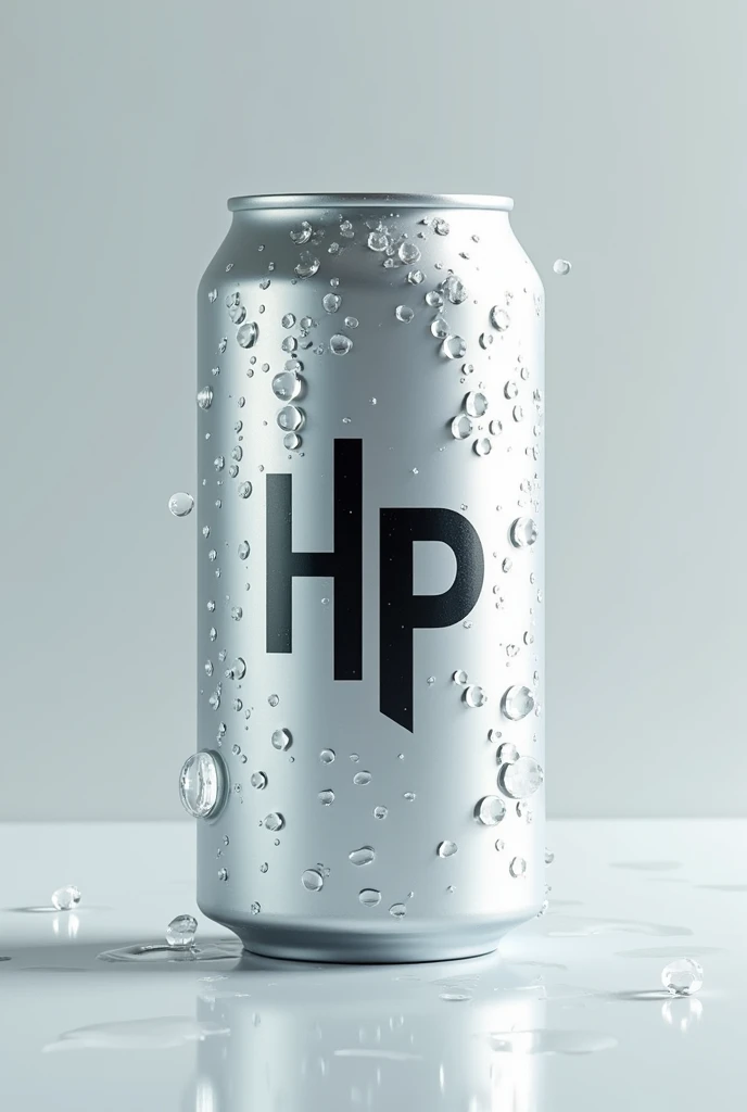 Beer logo with the name HP and water drops written on a beer can