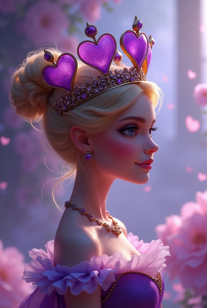 A princess of hearts crown
Purple hearts