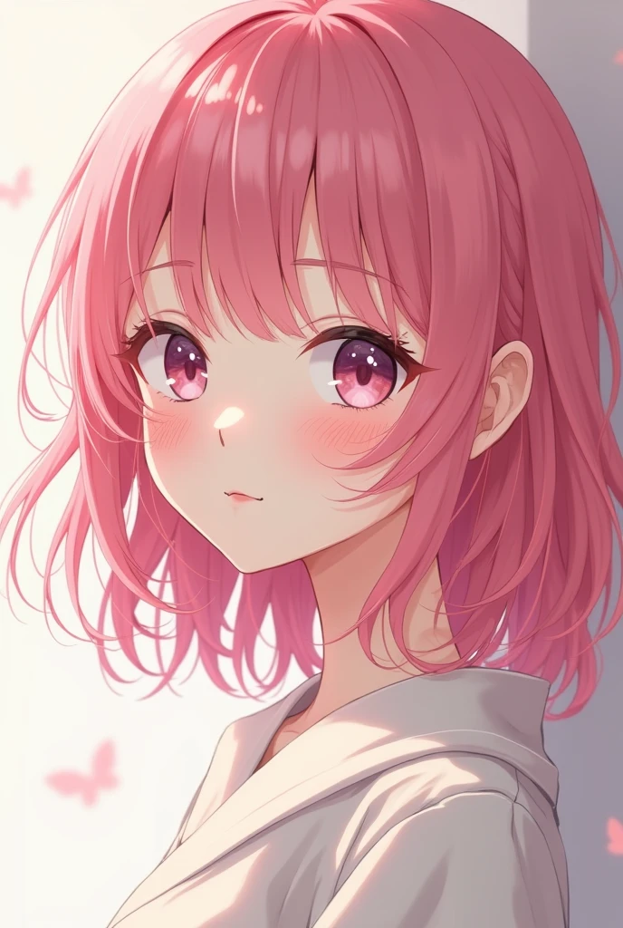 Pink hair Japanese cute medium hair