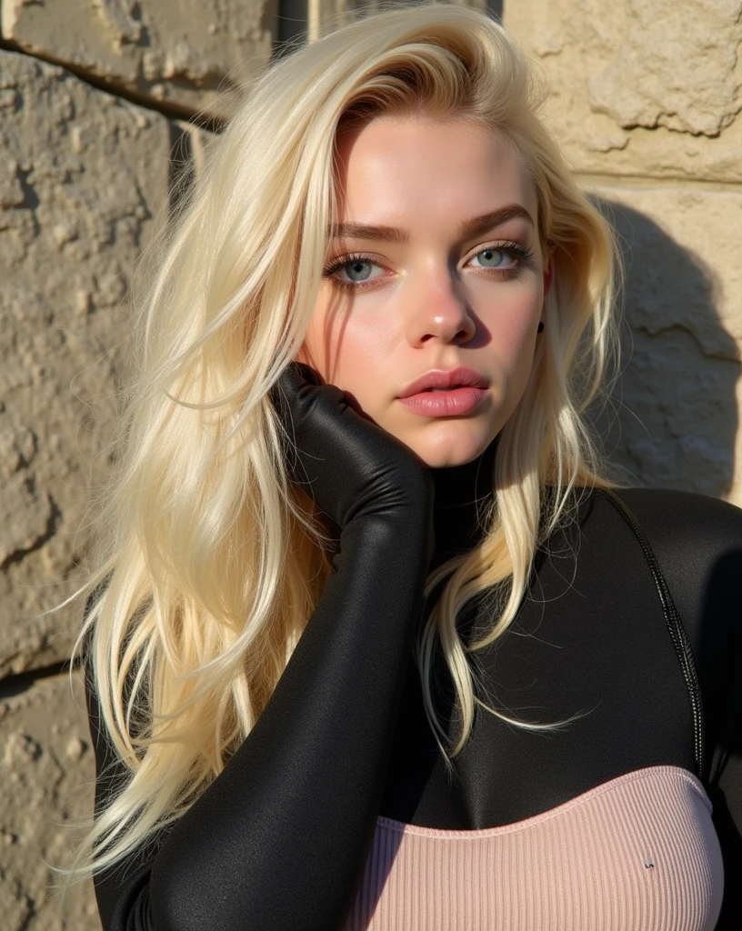 super realistic, highly detailed, sexy, young,european blonde, medium breasts, blue eyes, 26 years old, iPhone 14 Pro Max camera, Merger_mati_catentes, (twilight:1.2) , (soft lighting:1.2), (new york street:1.2), photorealistic, raw, textured skin, skin pores, intricate details, epiCRealism