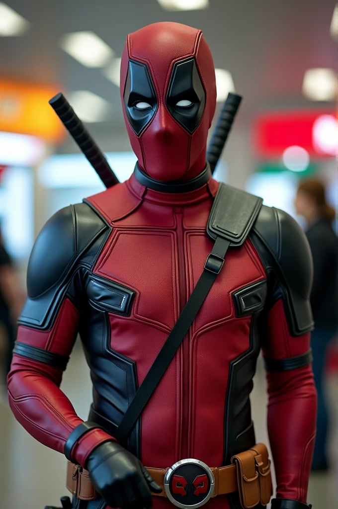 Staff dressed as Deadpool inside the Petron Semenyih gas station