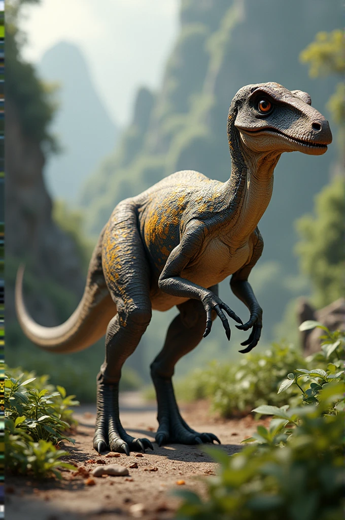A velociraptor that looks like the latest scientific discoveries.