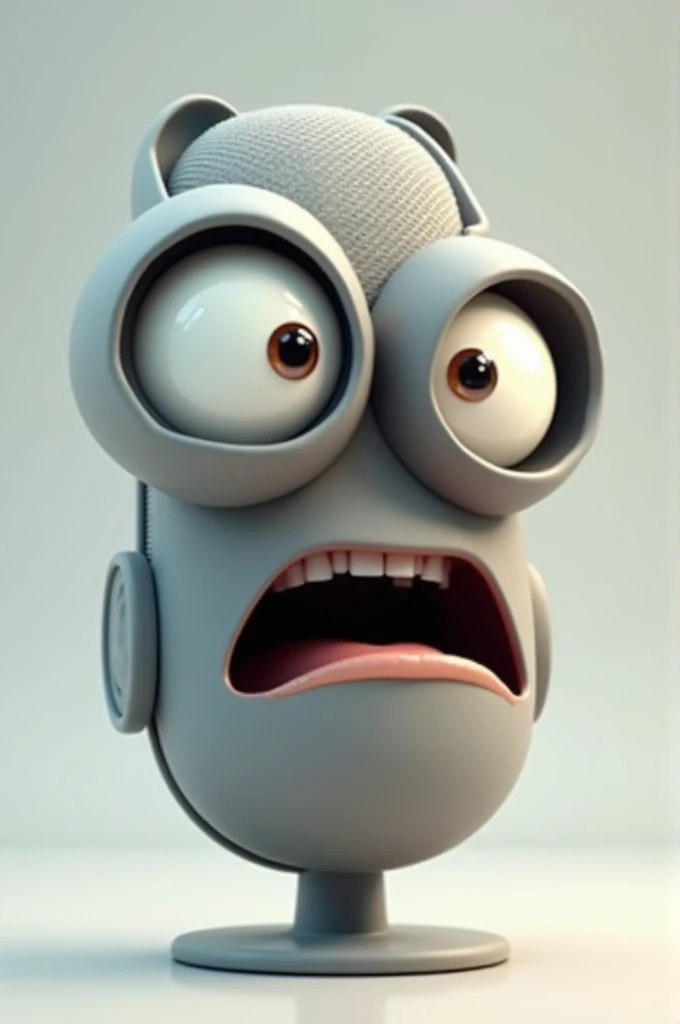 Microphone with eyes and mouth