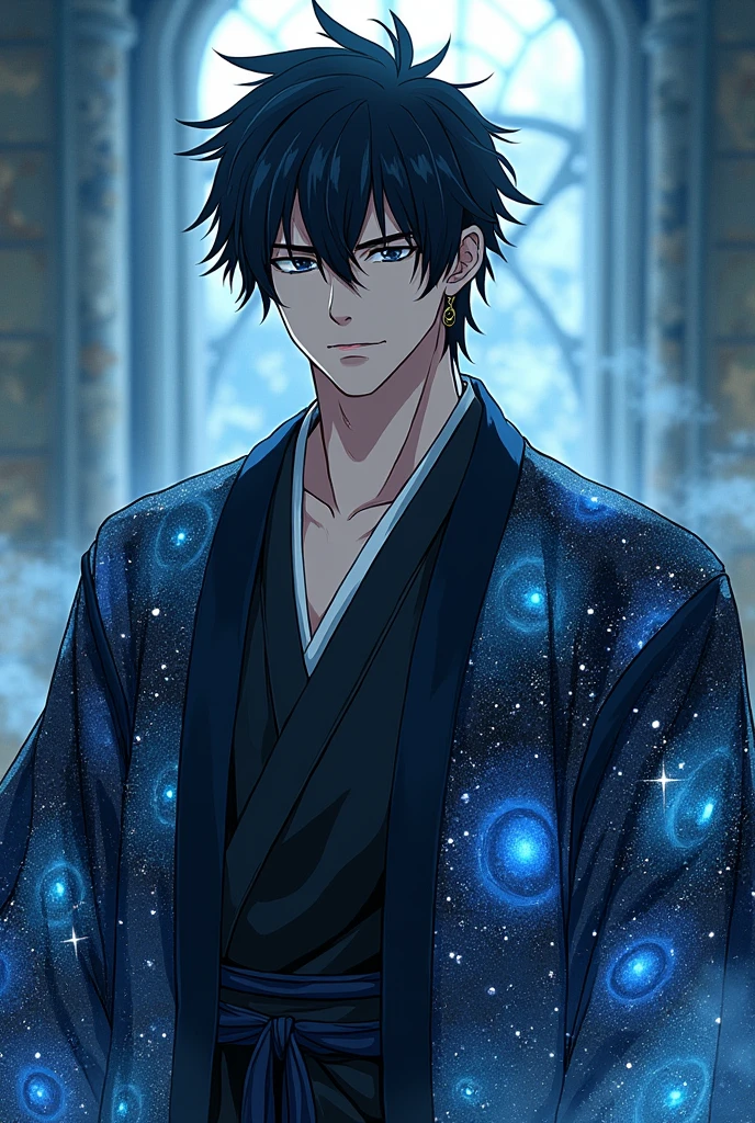 Male character with Megumi's hair and a haori that resembles the cosmos with Toji's body structure