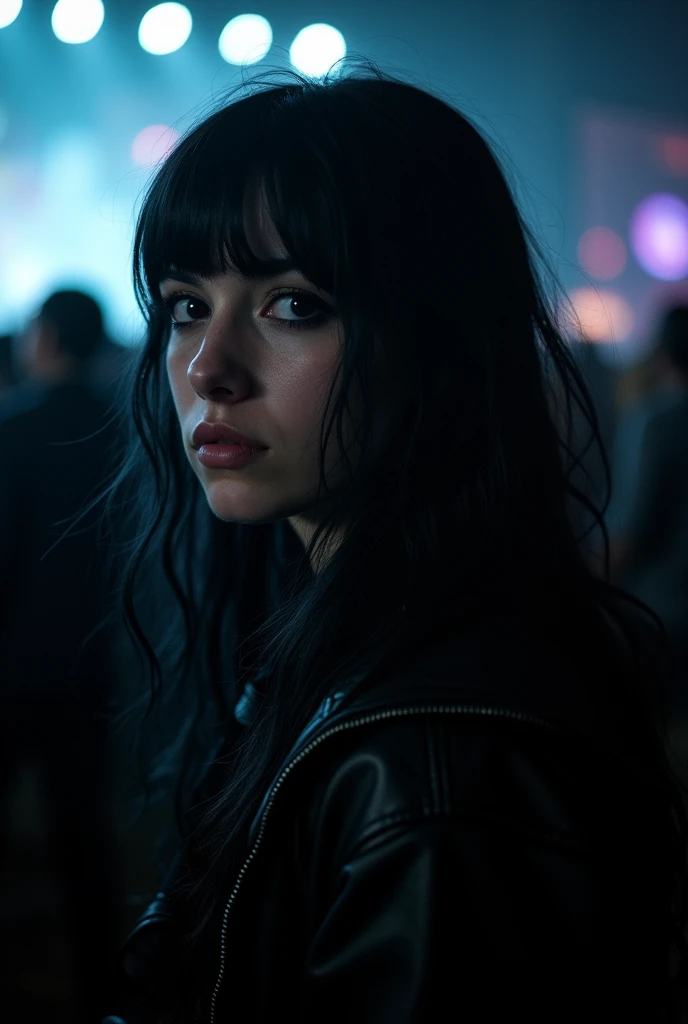 Profile photo of a person at a 2000s emo rock concert, with a night vibe
