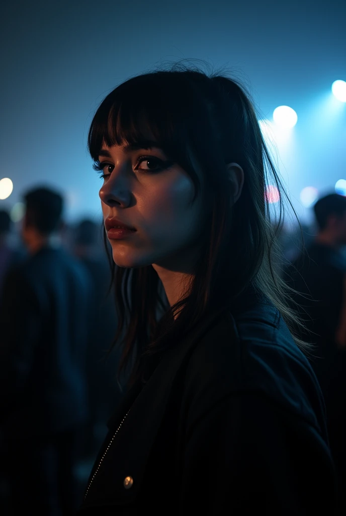 Profile photo of a person at a 2000s emo rock concert, with a night vibe